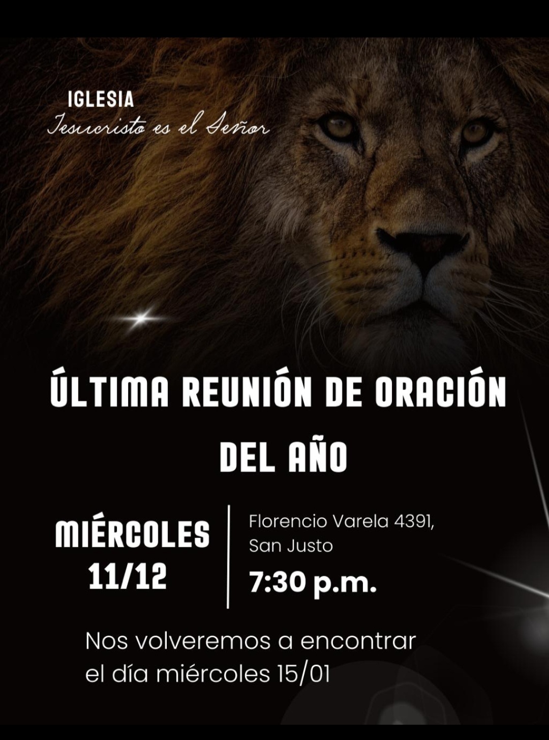 "Ultima Reunion de Oracion del Año"